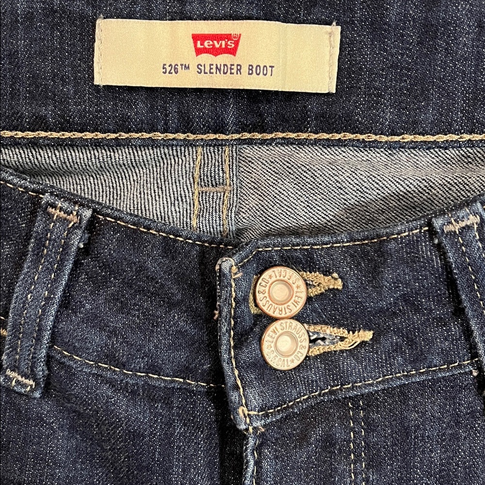 Levi's 526 Slender Boot Cut Jeans 29x30 Dark Wash Y2K Western Flap Pocket - Picture 3 of 9